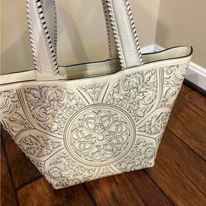 Brighton White Medallion Tote Bag